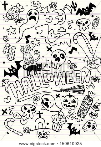 Doodle Halloween Holiday Background