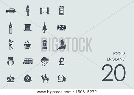 England vector set of modern simple icons
