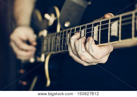 Musician Playing Electric Guitar