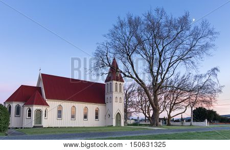 Sanson church on a clear winters morning.