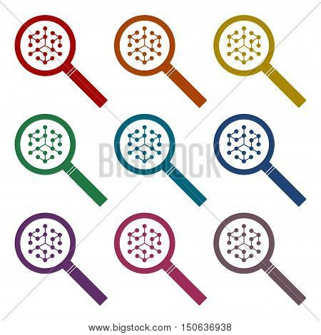 Color Symbol chemistry set on white background