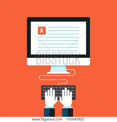 Blog, Copywriting. Flat design modern vector illustration concept.