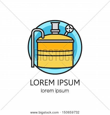 Copper distiller line logo. Beer or wine logos design templates for all kinds of beer-related companies.