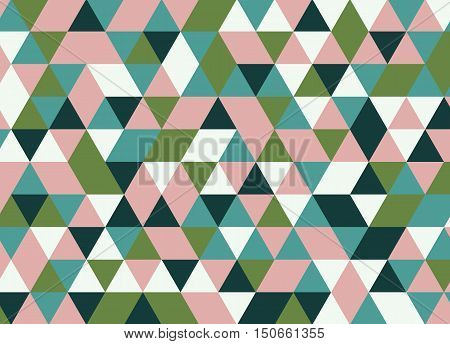 Colorful Geometric Triangle Pattern. Abstract Vector Background.