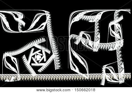 Abstract Fractal Illustration Of White Chinese Calligraphy