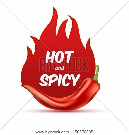 Extra Hot And Spicy Chili Paper Poster, Badge Or Banner Template With Fire, Isolated On White Backgr