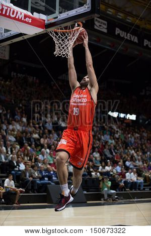 VALENCIA, SPAIN - OCTOBER 6th: San Emeterio during spanish league match between Valencia Basket and Real Madrid at Fonteta Stadium on October 6, 2016 in Valencia, Spain