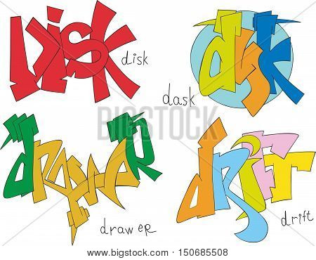 Disk, Dask, Drawer And Drift Graffiti