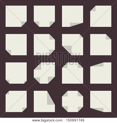 Set of sticky notes flat design. Vector illustration