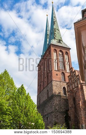 The Restored Cathedral Of St. Nicholas In Berlin, Germany