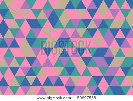 Colorful Geometric Triangle Pattern. Abstract Vector Background.