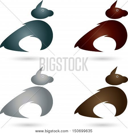 Dog, colored, animal logo as vector, dog school logo