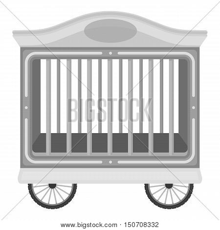Circus wagon icon in monochrome style isolated on white background. Circus symbol vector illustration.