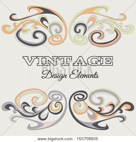 Vintage frame with abstract branches. Floral invitation card
