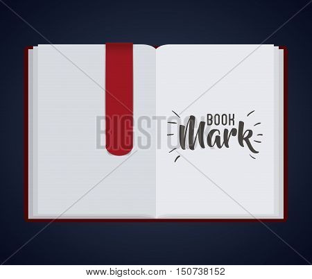 Bookmark label tag and book icon. Guidebook decoration reading and literature  theme. Colorful design. Vector illustration