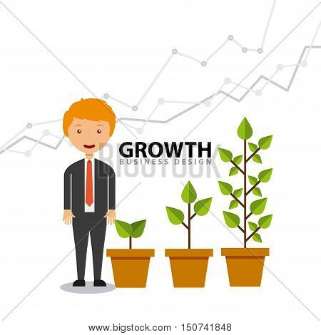 Business growth funds flat icons vector illustration design