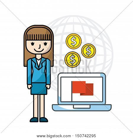 Business growth funds flat icons vector illustration design