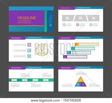 Set of color infographic elements for presentation templates. Leaflet, Annual report, book cover design. Brochure, layout, Flyer layout template design.