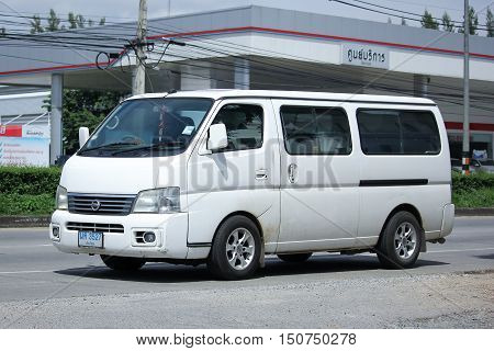 CHIANGMAI THAILAND - OCTOBER 2 2016: Private Nissan Urvan Van car. Photo at road no.121 about 8 km from downtown Chiangmai thailand.