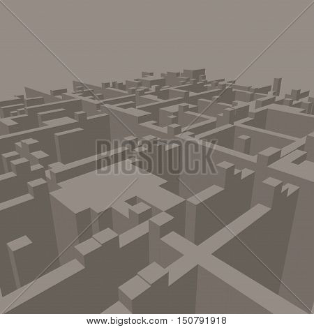abstract geometric background - 3d illustration. Wireframe. Perspective Futuristic
