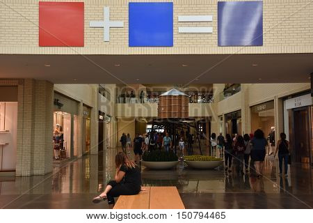 DALLAS, TX - SEP 17: NorthPark Center in Dallas, Texas, as seen on Sep 17, 2016. The center has over 235 stores and is the first shopping center featured on Vogue Magazine.