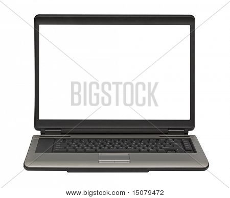 laptop geïsoleerd op een witte achtergrond met uitknippad