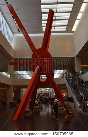 DALLAS, TX - SEP 17: NorthPark Center in Dallas, Texas, as seen on Sep 17, 2016. The center has over 235 stores and is the first shopping center featured on Vogue Magazine.