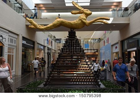 DALLAS, TX - SEP 17: NorthPark Center in Dallas, Texas, as seen on Sep 17, 2016. The center has over 235 stores and is the first shopping center featured on Vogue Magazine.