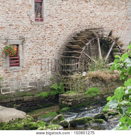 Water Wheel At Pont-aven In Brittany
