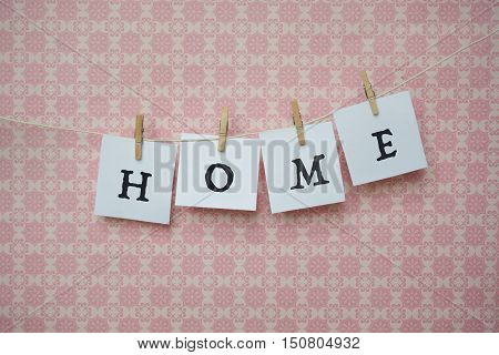 White Sheets Of Paper On A Pink Background, White Sheets On Clothespins