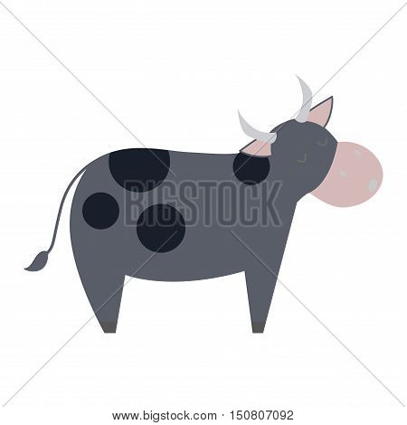 Milk cow bull with calf bull buffalo. Different cow dairy farm beef, nature domestic farm animal. Cartoon cow action , with cute lovely heifer vector.