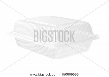 Transparent Food Package isolated on white background clipping paths