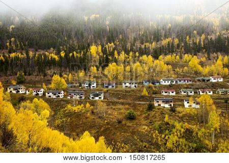 An autumn day at the abandoned Gilman townsite in Eagle County Colorado