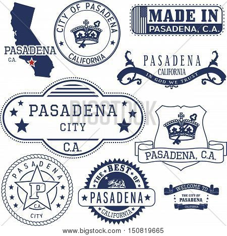 Pasadena City, Ca. Stamps And Signs