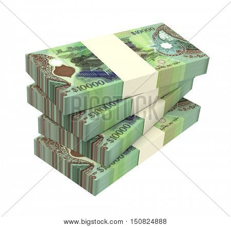 Brunei dollar bills isolated on white background. 3D illustration.