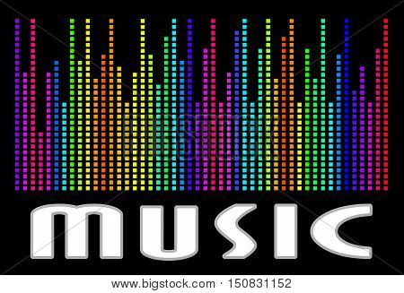 Colorful music spectrum. Music logo . eps 10 vector illustration