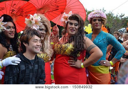 Sydney Australia - March 2 2013. Mardi Gras is an annual event for gay/lesbian acceptance. LGBT pride parade and festival. The world's most joyous and spectacular celebration of LGBTQI pride.