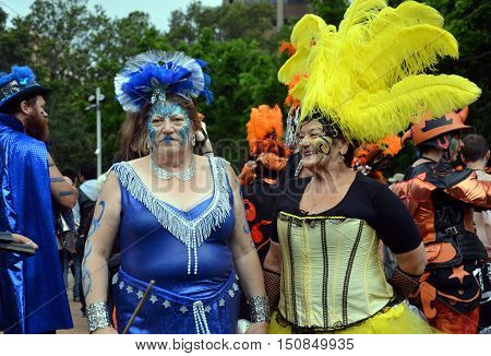 Sydney Australia - March 2 2013. Mardi Gras is an annual event for gay/lesbian acceptance. LGBT pride parade and festival. The world's most joyous and spectacular celebration of LGBTQI pride.