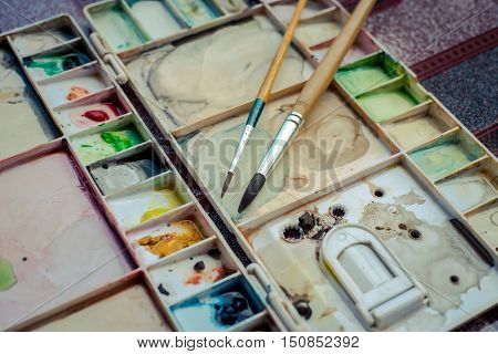 Art tools brush color paint paintbrush colorful.
