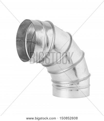 Air Duct Elbow metal sheet isolated on white background