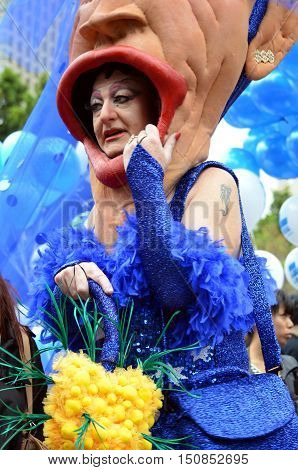 Sydney Australia - March 2 2013. Mardi Gras is an annual event for gay/lesbian acceptance. LGBT pride parade and festival. The world's most joyous and spectacular celebration of LGBTQI pride.
