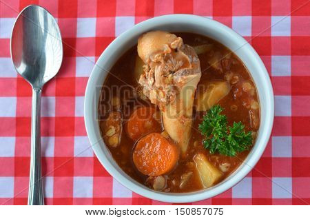 Flat Lay Of A Homemade Bone Broth