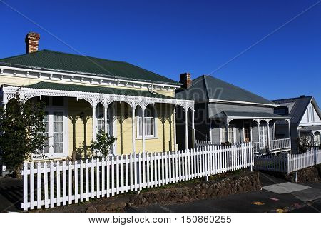 Three Victorian houses in Auckland New Zealand