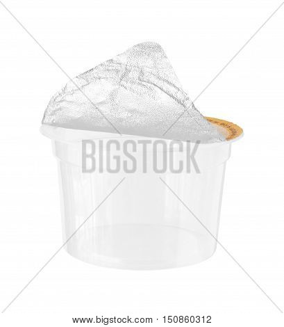 Transparent Water Cup Foil Cover isolated on white background