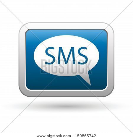 Sms icon on the button. Vector illustration