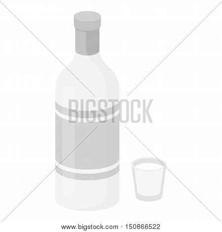 Vodka icon in monochrome style isolated on white background. Alcohol symbol vector illustration.