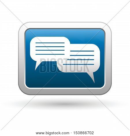 Speech bubbles icon on the button. Vector illustration