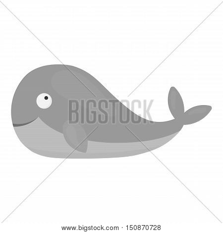 Whale icon monochrome. Singe animal icon from the big animals monochrome.