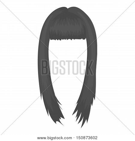 Woman's hairstyle icon in monochrome style isolated on white background. Beard symbol vector illustration.