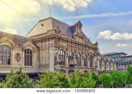 City Views Of One Of The Most Beautiful Cities In The World - Paris. Austerlitz Train Station In Par